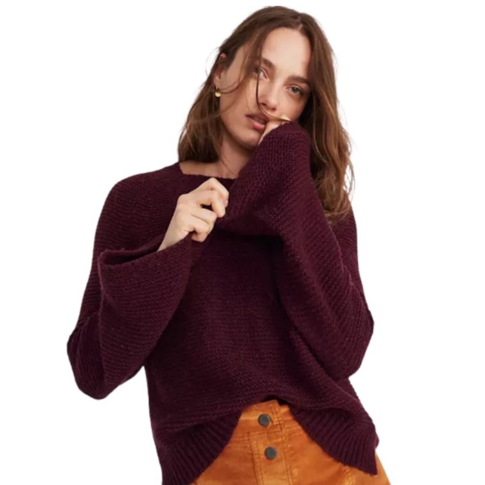 Alpaca blend bell sleeve sweater